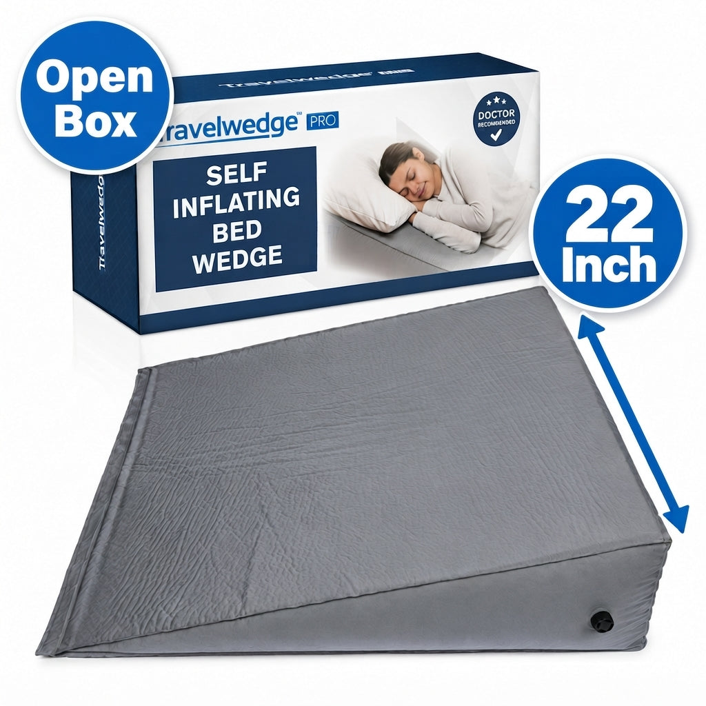 22 Inch [OPEN BOX] Travelwedge PRO - Self Inflating Bed Wedge Pillow