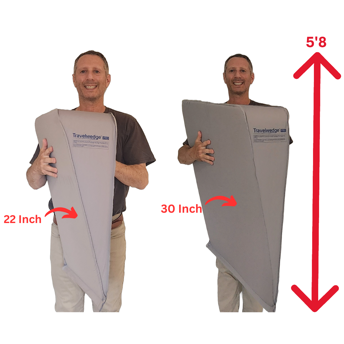 Self Inflating Bed Wedge Pillow - Travelwedge PRO - 30 Inch